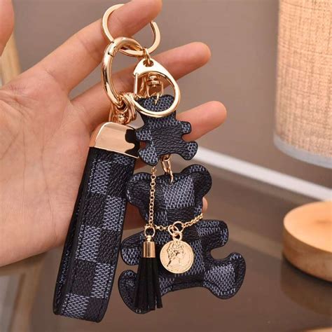 louis vuitton monogram dog keychain|Louis Vuitton teddy bear keychain.